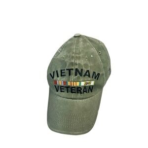 Vietnam Veteran Hat  Green Baseball Cap Strapback Hat
